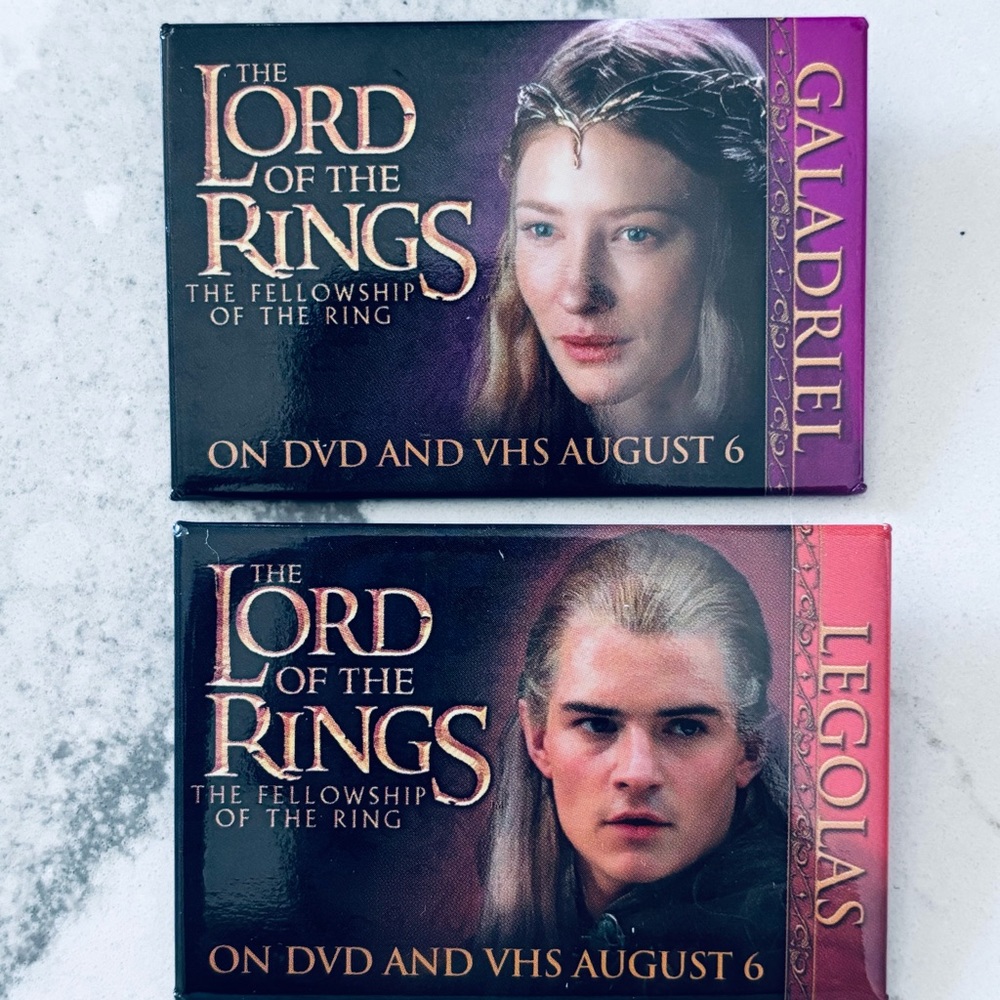 Lord of the Rings Fellowship of the Rings DVD Release Promo Pins Set of 12 - Picture 6 of 8